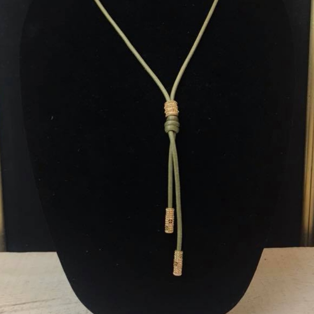 Green and Gold Knot Necklace